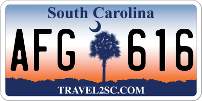 SC license plate AFG616