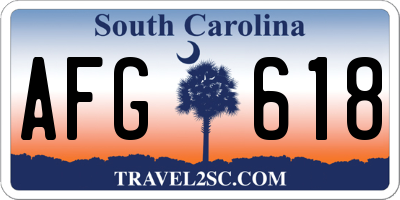 SC license plate AFG618