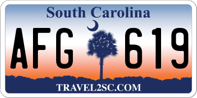 SC license plate AFG619