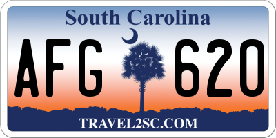 SC license plate AFG620