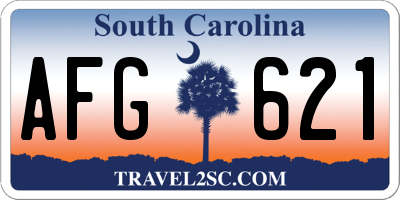 SC license plate AFG621