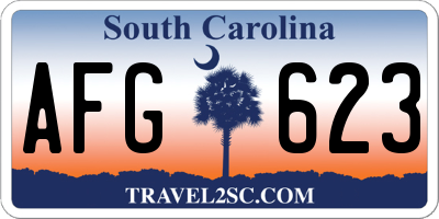 SC license plate AFG623