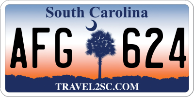 SC license plate AFG624