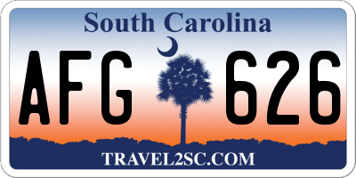SC license plate AFG626
