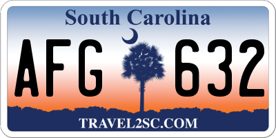 SC license plate AFG632