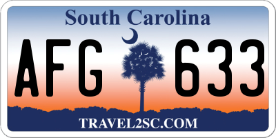 SC license plate AFG633