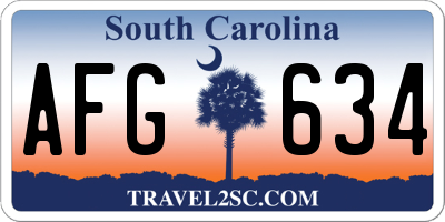 SC license plate AFG634