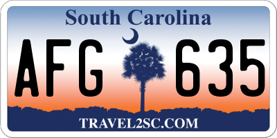 SC license plate AFG635