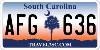 SC license plate AFG636