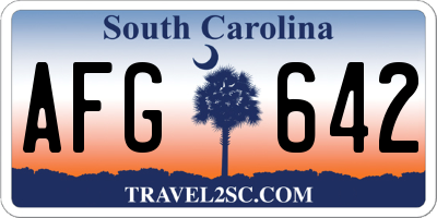 SC license plate AFG642