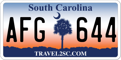 SC license plate AFG644