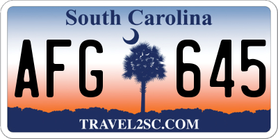 SC license plate AFG645
