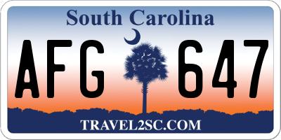 SC license plate AFG647