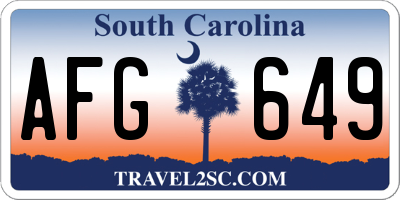 SC license plate AFG649
