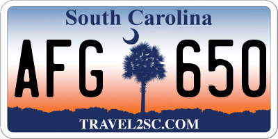 SC license plate AFG650