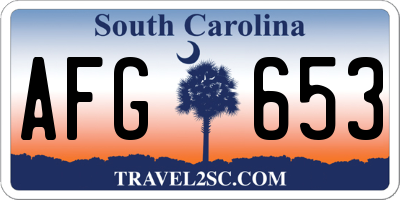 SC license plate AFG653
