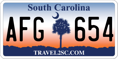 SC license plate AFG654
