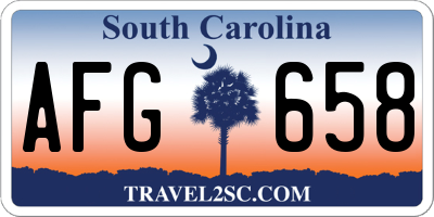 SC license plate AFG658