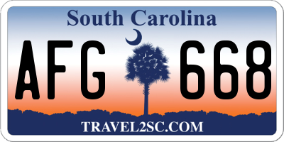 SC license plate AFG668