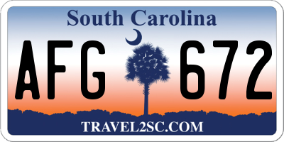SC license plate AFG672