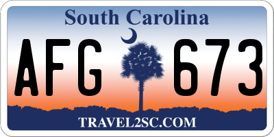 SC license plate AFG673