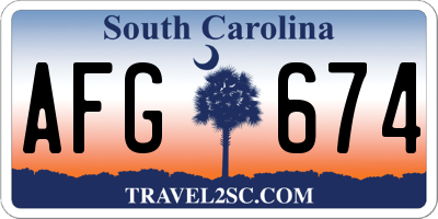 SC license plate AFG674