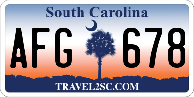 SC license plate AFG678