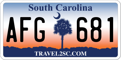 SC license plate AFG681