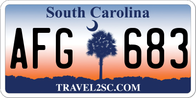 SC license plate AFG683