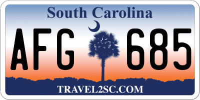 SC license plate AFG685