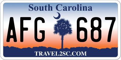 SC license plate AFG687