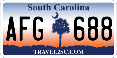 SC license plate AFG688