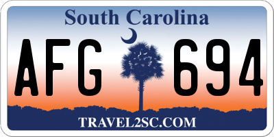 SC license plate AFG694
