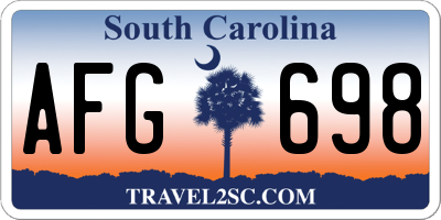 SC license plate AFG698