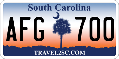 SC license plate AFG700