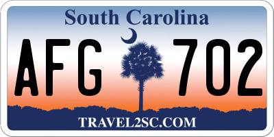 SC license plate AFG702