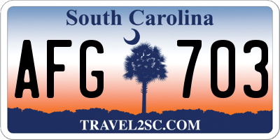 SC license plate AFG703