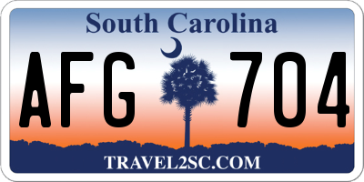 SC license plate AFG704