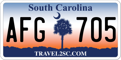 SC license plate AFG705