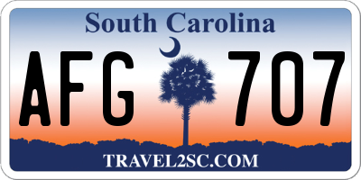 SC license plate AFG707