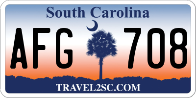 SC license plate AFG708