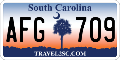 SC license plate AFG709