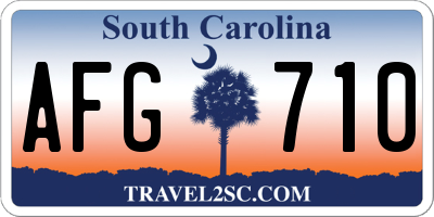 SC license plate AFG710