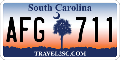 SC license plate AFG711