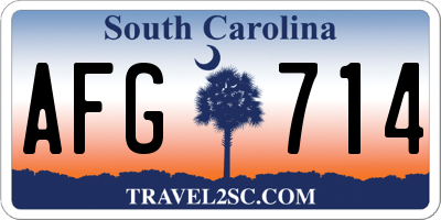 SC license plate AFG714