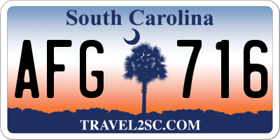SC license plate AFG716