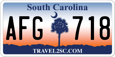 SC license plate AFG718
