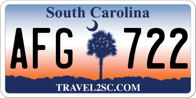 SC license plate AFG722