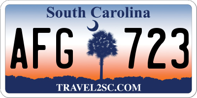SC license plate AFG723