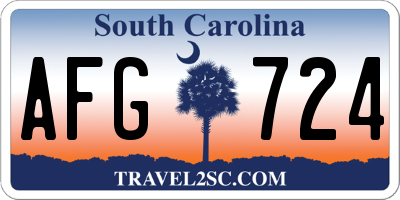 SC license plate AFG724